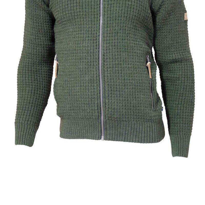 Pull Moritz Full Zip Loden Green – 100% laine – Vert 2/4