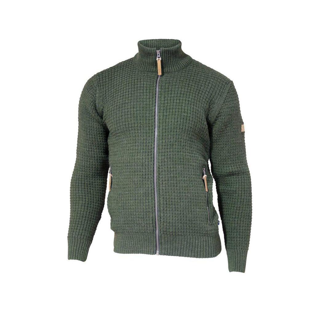 Moritz Full Zip Sweater Loden Green – 100% Wool – Green
