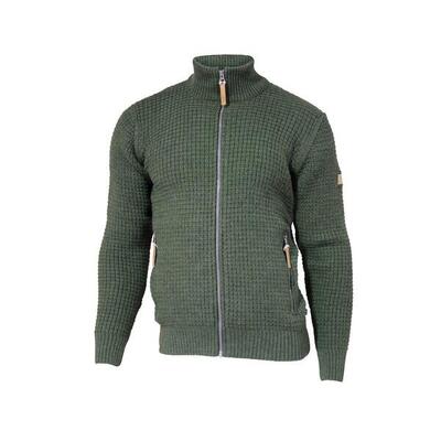Pullover Moritz Full Zip Loden Green – 100% Wolle – Grün