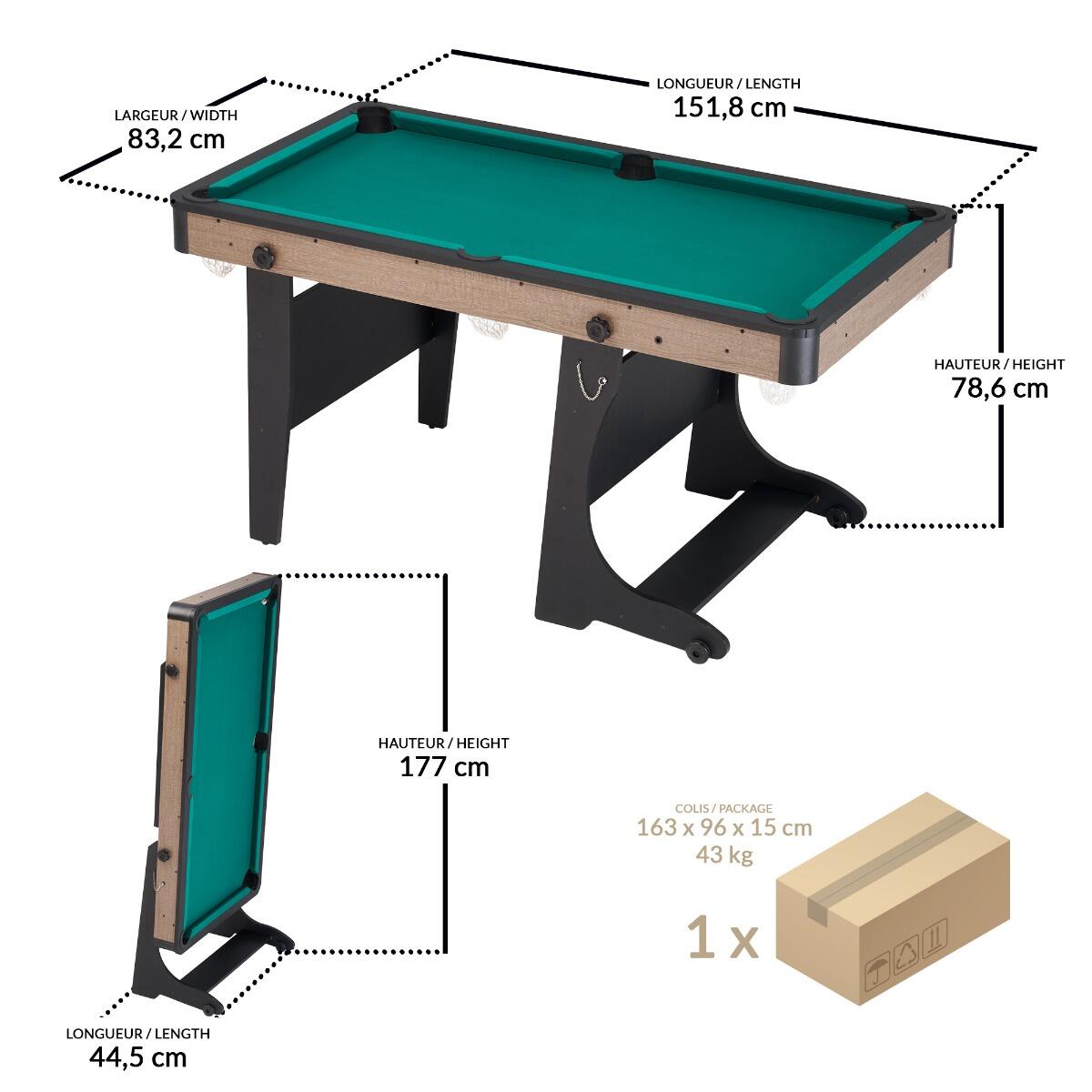 Klappbarer Billardtisch für 2 Spieler inklusive Zubehör 2/5