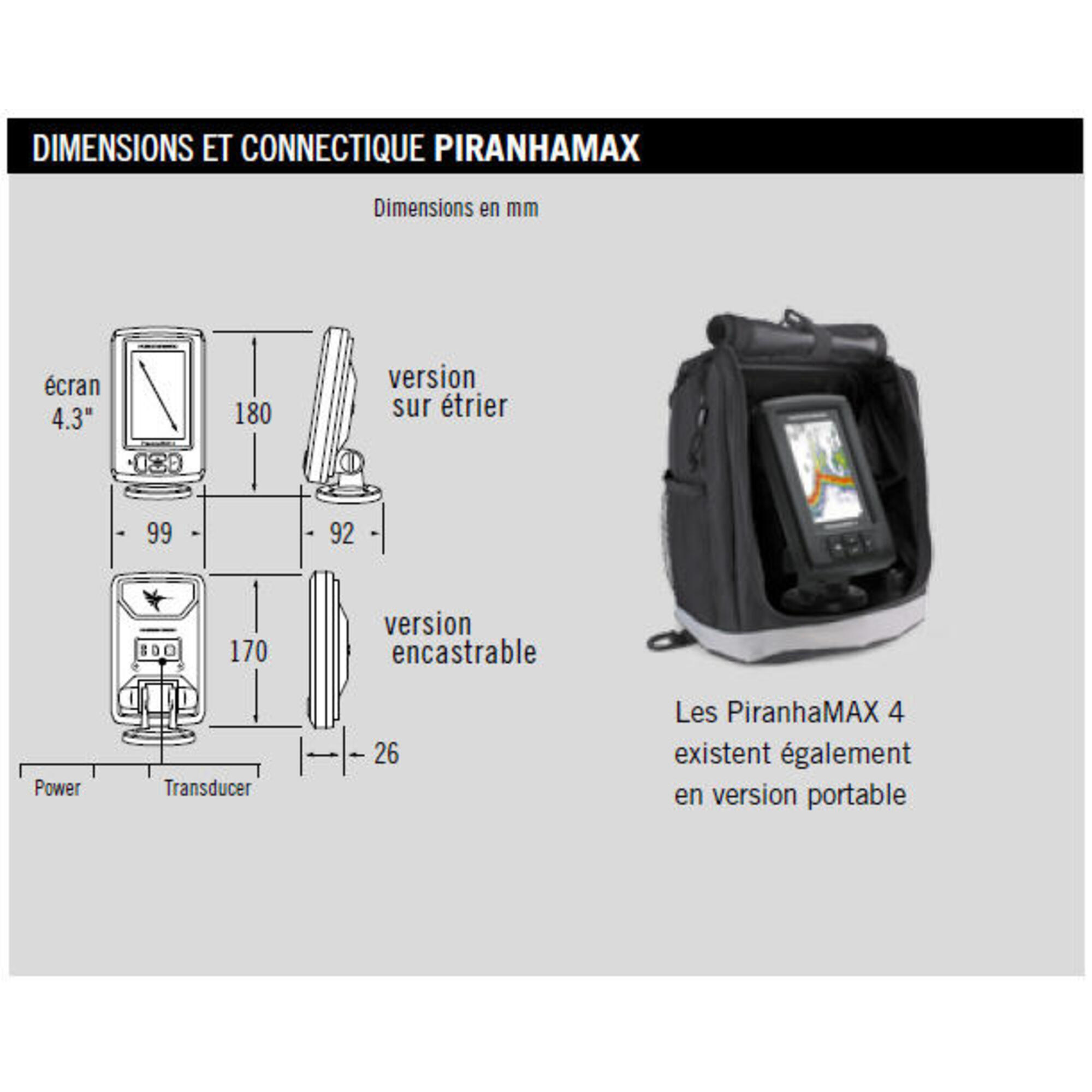 Humminbird Piranha MAX4 DI transom color sensor - 200/455kHz