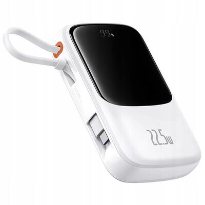 Powerbank baseus qpow 22.5w 10000mah met ingebouwde usb-c kabel
