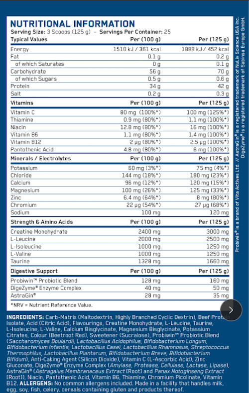 Hard gainer - Beef Mass Gainer - Fruits Rouges Congelés 3/3
