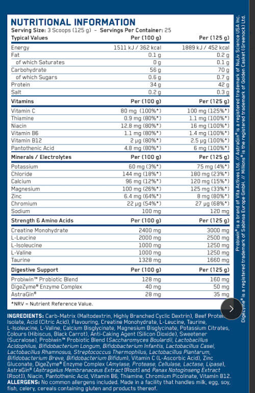 Hard gainer - Beef Mass Gainer - Millions de Cassis 3/3