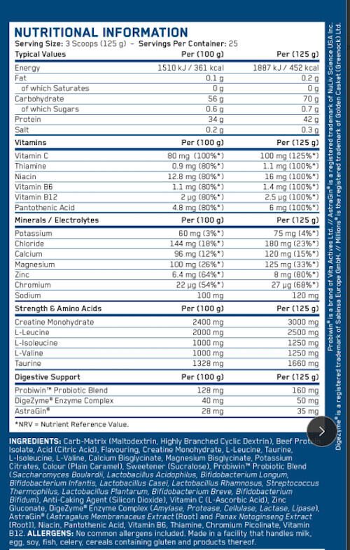 Hard gainer - Beef Mass Gainer - Millions de Cola 3/3