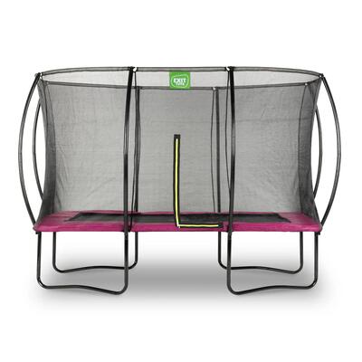 Trampoline kinderen silhouette rechthoekig 244x366cm met veiligheidsnet roze