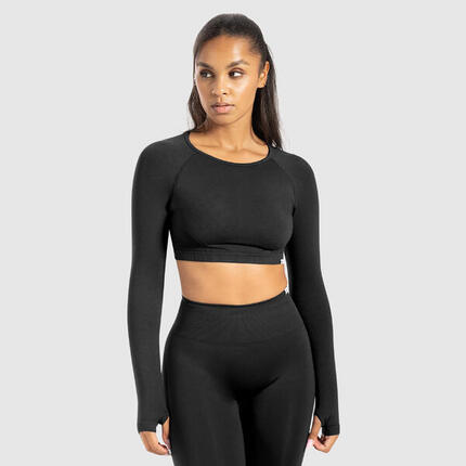 Damen Crop Longsleeve Linnea Bordeaux