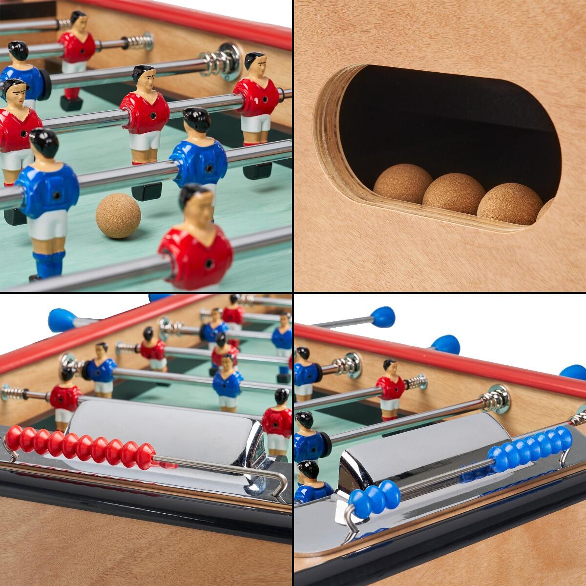 Babyfoot adulte luxe en bois style bistrot avec monnayeur - 30 jetons fournis 3/5