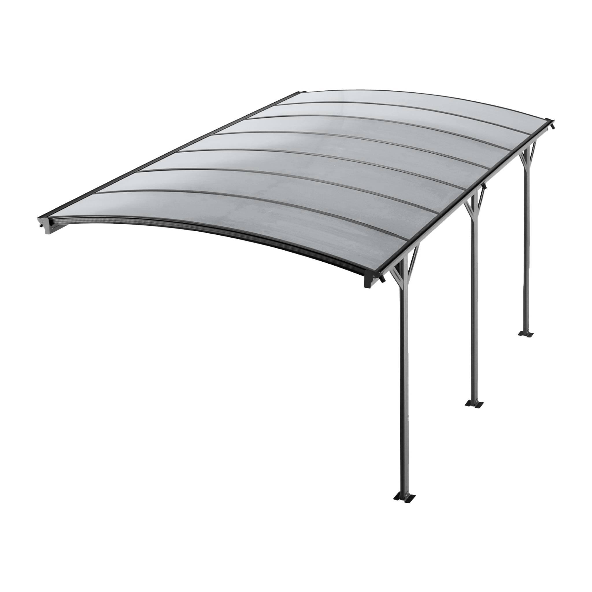 Carport em alumínio e policarbonato, 15m², Antracite 3/5