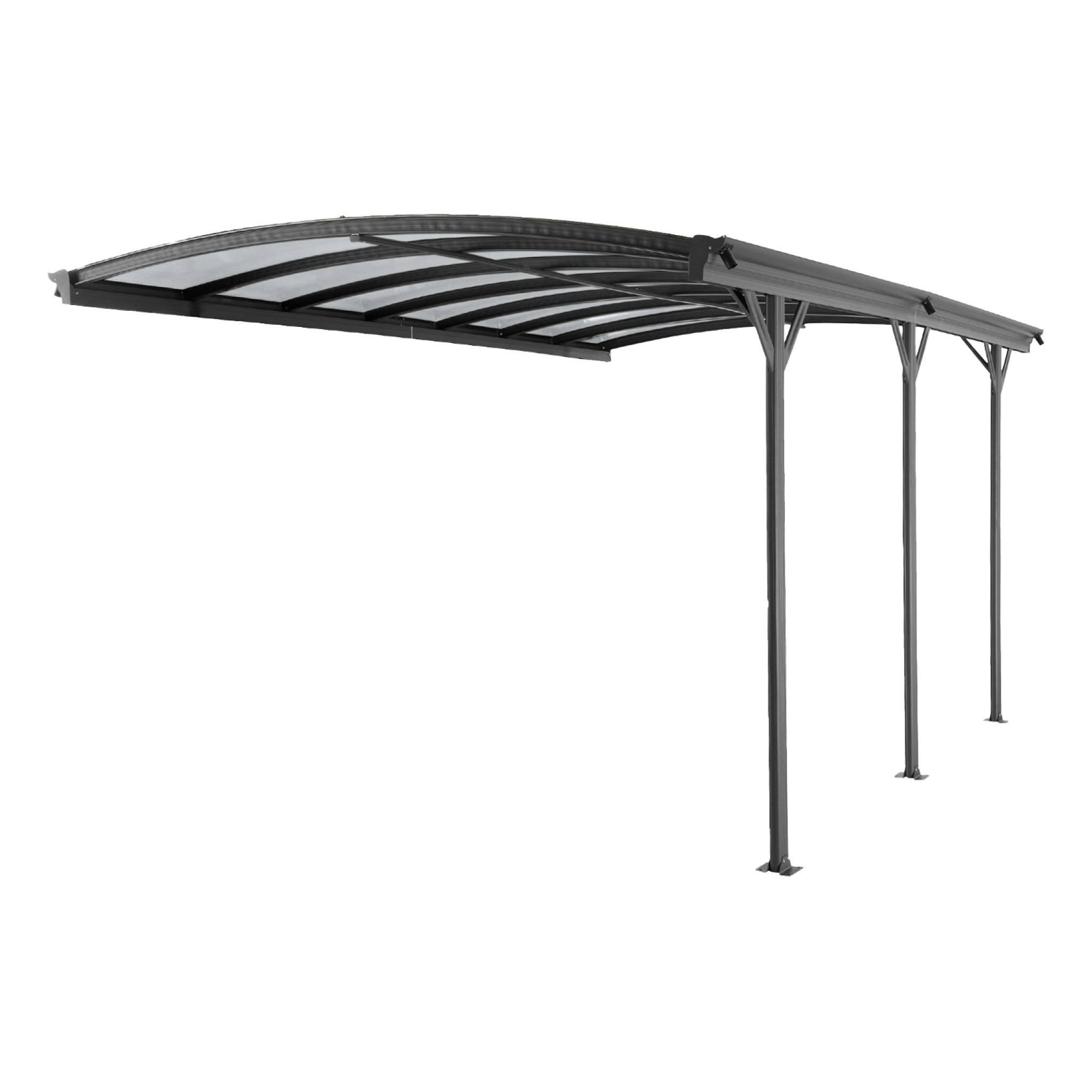Carport em alumínio e policarbonato, 15m², Antracite 2/5