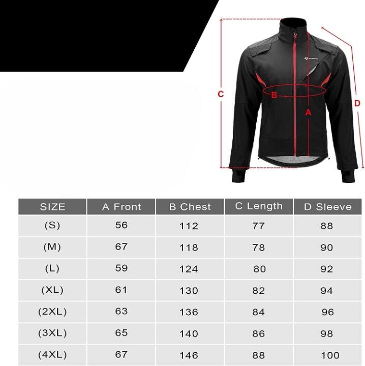Veste Imperméable de Vélo Thermique Noir Rouge XL 4/8