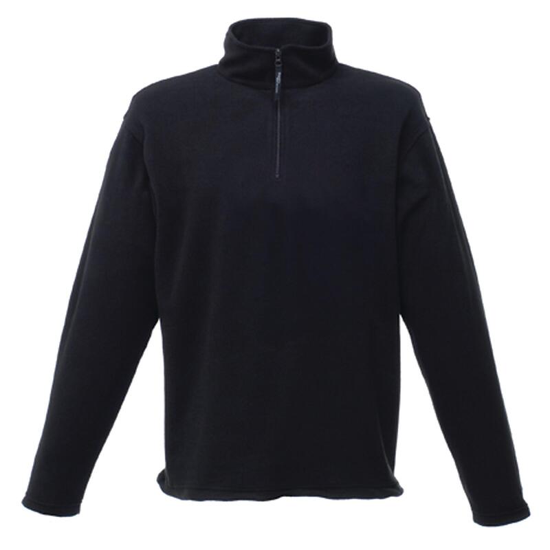 Heren Micro Zip Turtle Neck Fleece Sweater (Zwart)