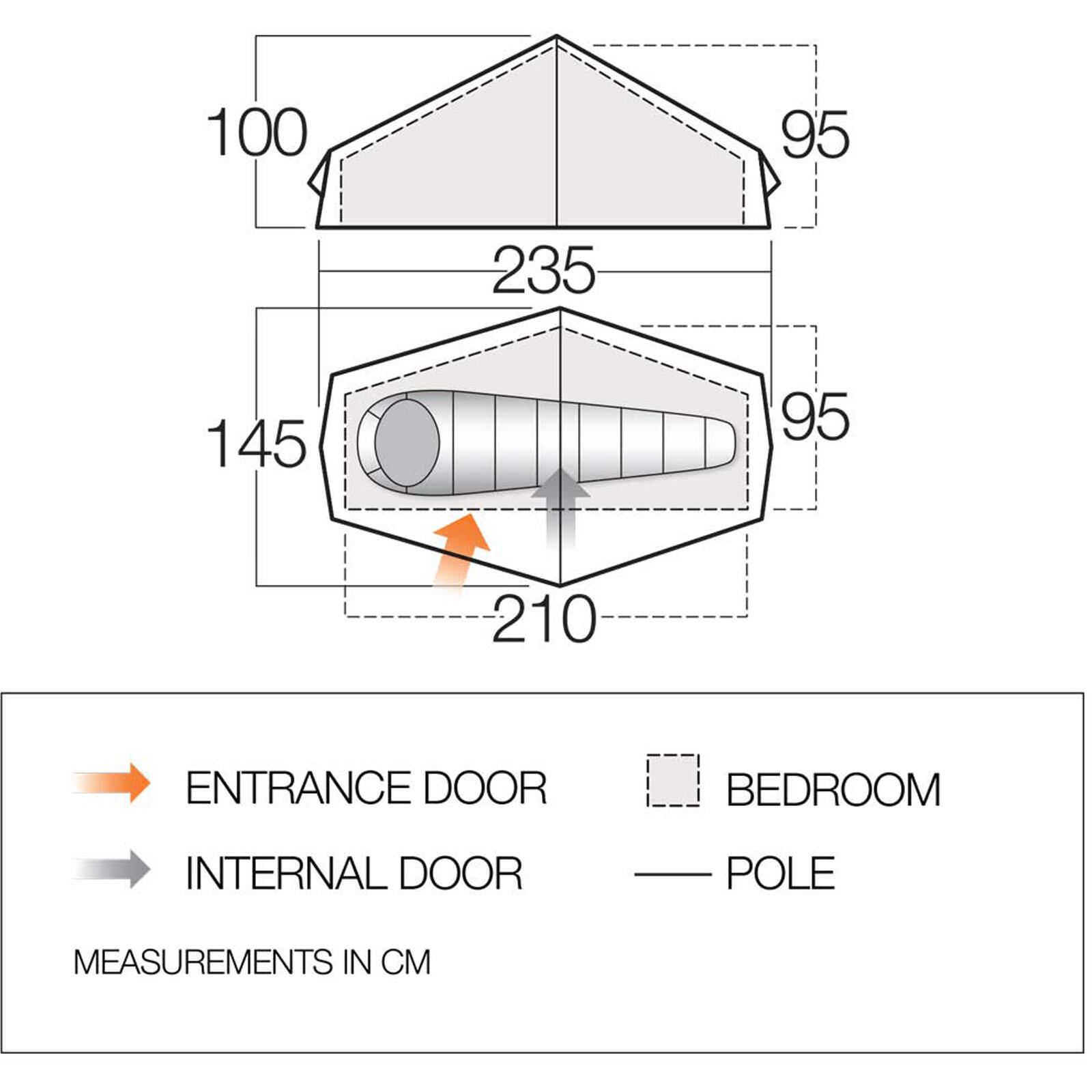 Trekking Tent Helium UL 1 Persoon Camping Eenmansfiets Pop Up 1.23 kg 2/7