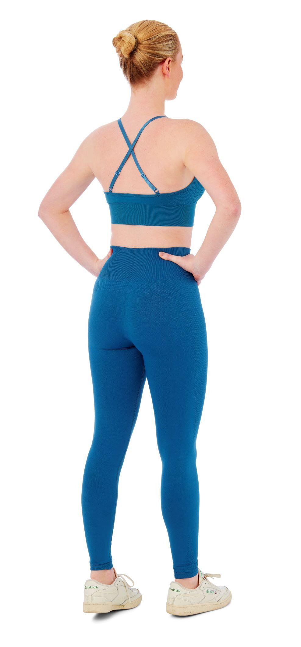 Damski zestaw sportowy Xtreme - legginsy + biustonosz sportowy - Niebieski 2/4