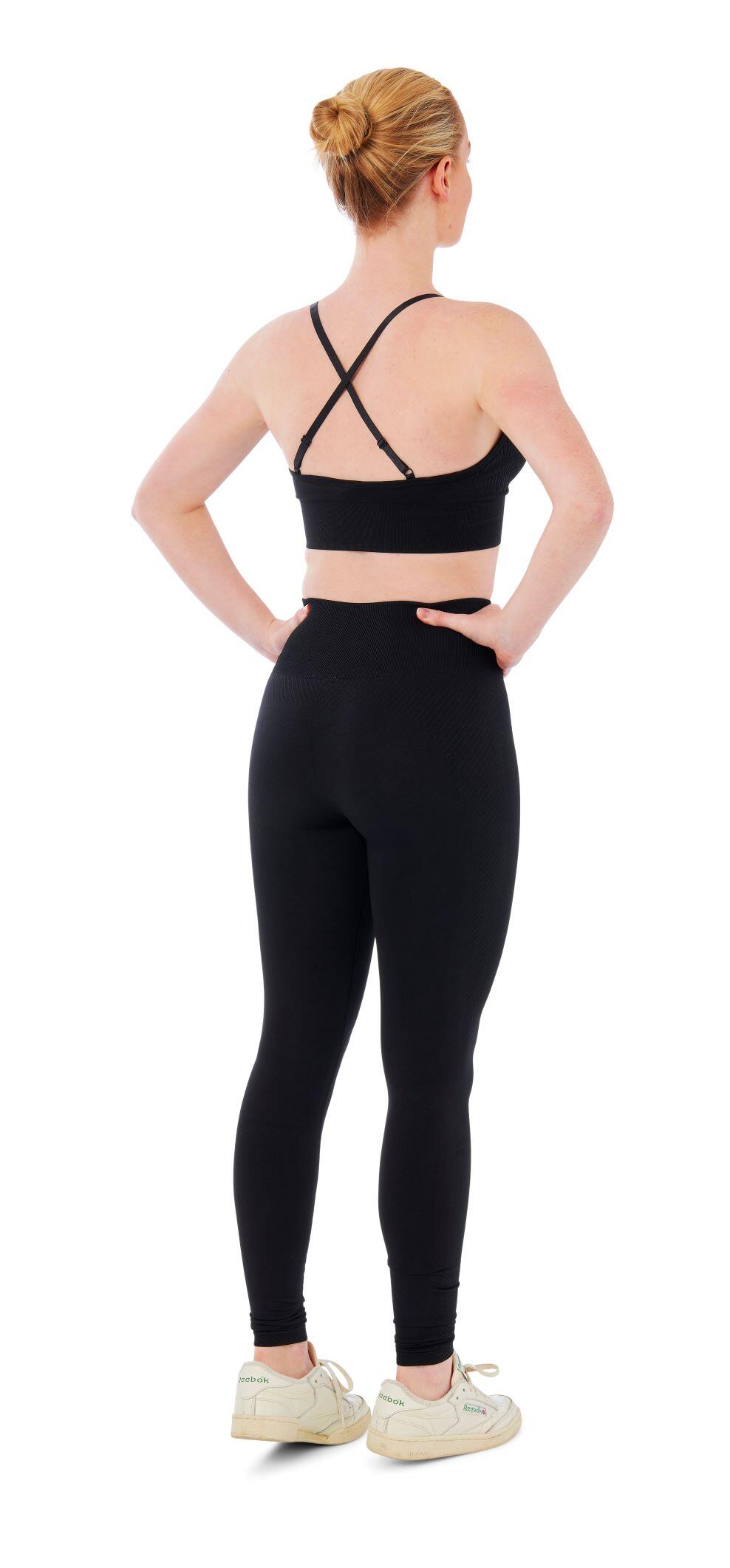 Damski zestaw sportowy Xtreme - legginsy + biustonosz sportowy - Czarny 2/4