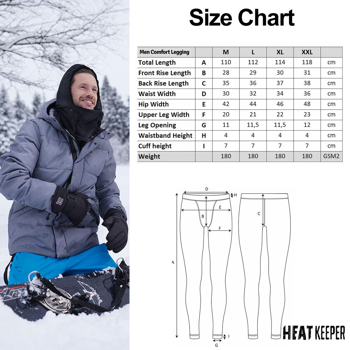 Mallas Térmicas para Hombre Heatkeeper Confort Antracita Melange 4/4