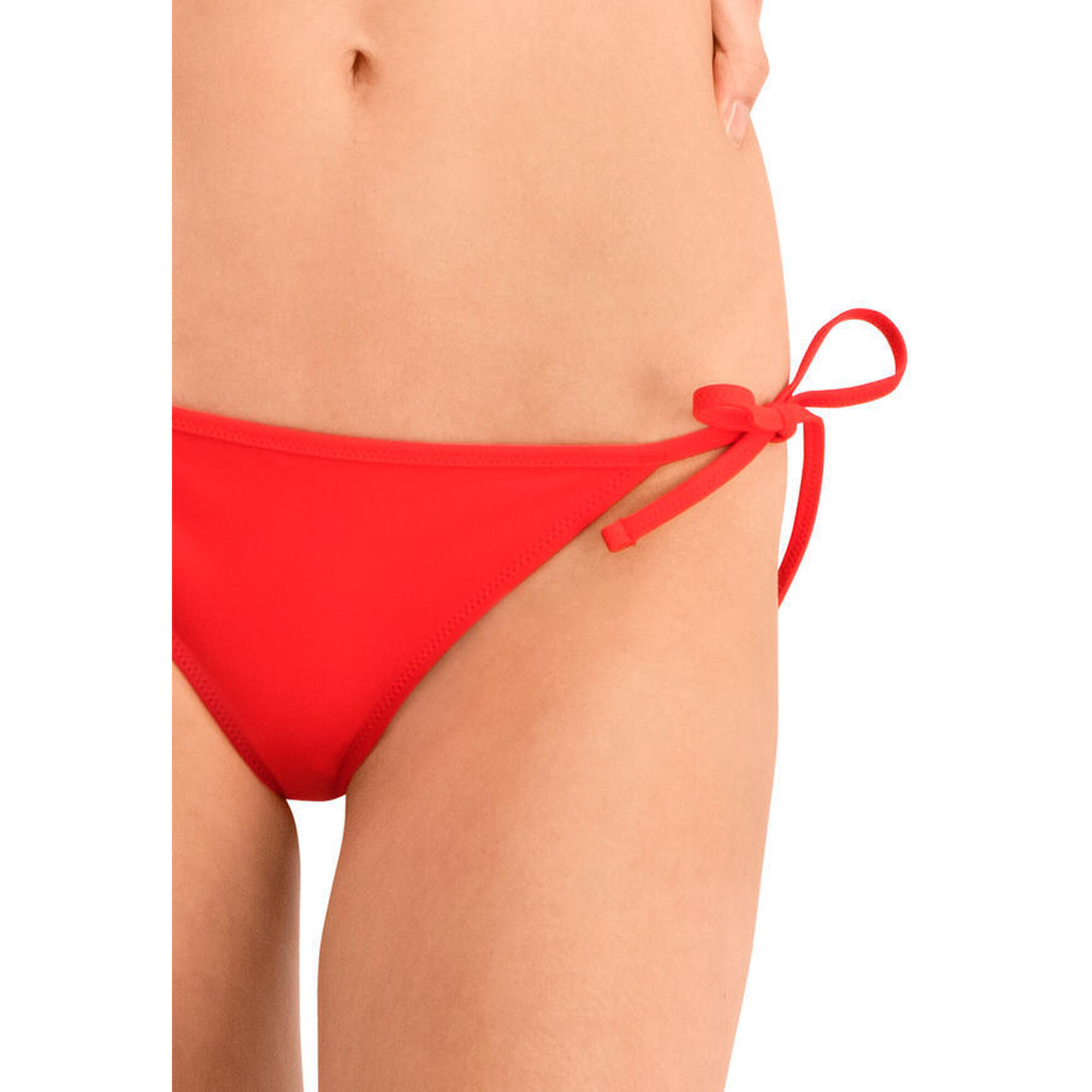 Slipi de baie femei Puma Swim Side Tie, Rosu
