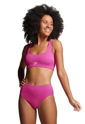 Bas de bikini hipster côtelé taille haute pour femme PUMA Neon Pink