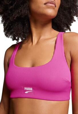 Puma zwemtop ribbed scoop neck top neon pink