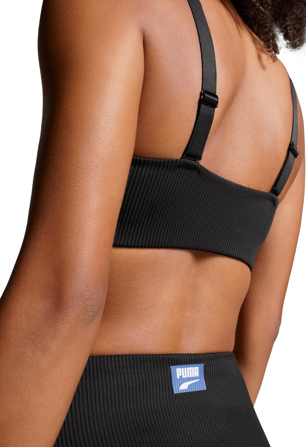 Haut de bikini à encolure côtelée dégagée pour femme PUMA Noir 5/7