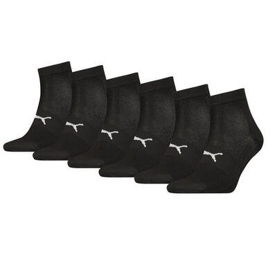 Puma sport quartersokken light 6-pack zwart