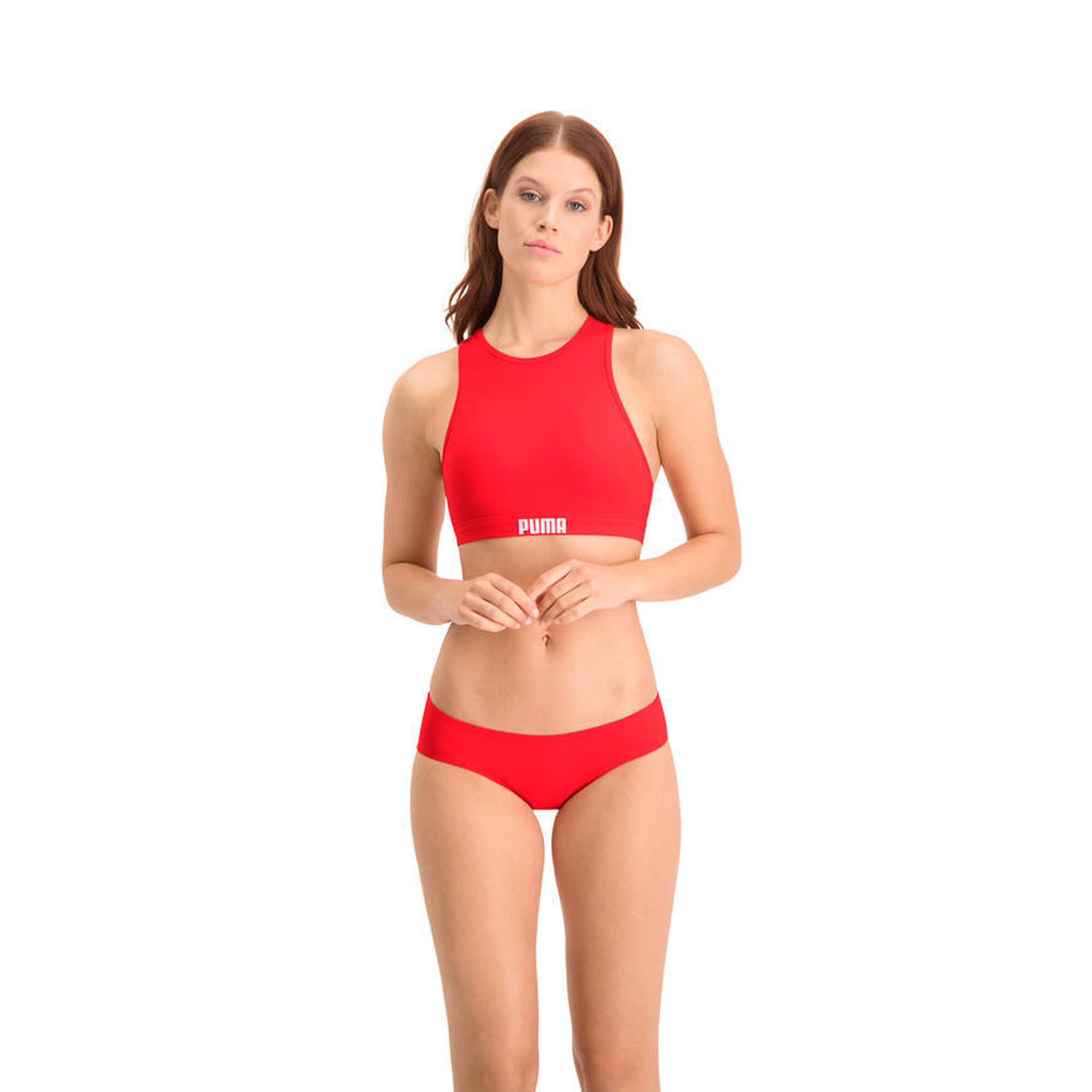 Bustiera femei Puma Swim Women Racerback Swim Top 1p, Rosu