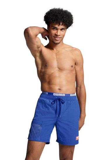 Short de bain utilitaire Mid Shorts pour homme PUMA Benjamin Bleu