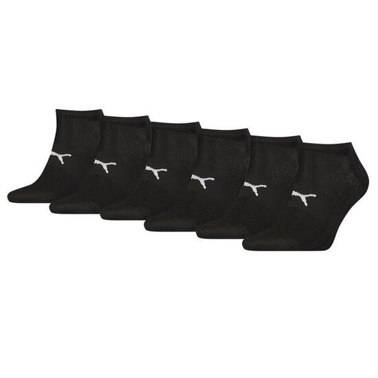 PUMA Sport leichte Unisex-Sneaker-Socken 6er-Pack Schwarz