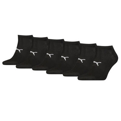 Puma sport sneakersokken light 6-pack zwart