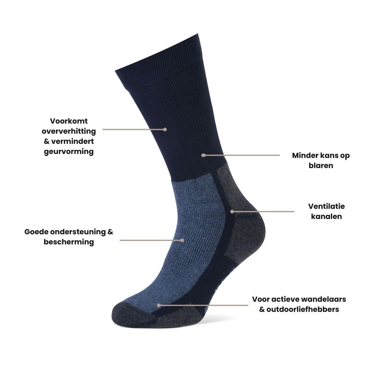 Wandersocken Active Outdoor 3er-Pack Marine 3/4