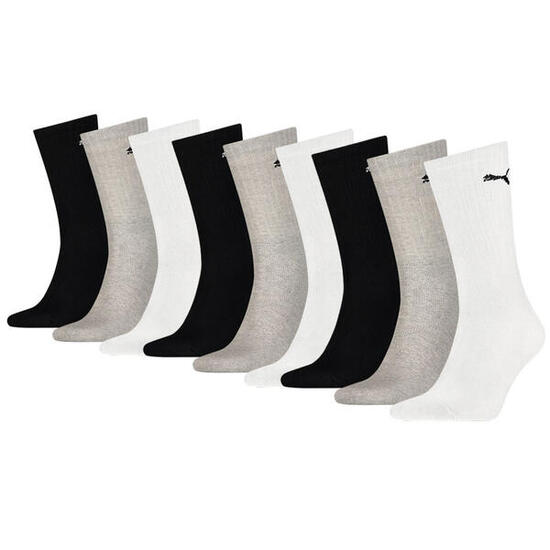 Chaussettes courtes unisexes PUMA Noir/Gris/Blanc (lot de 9 paires)