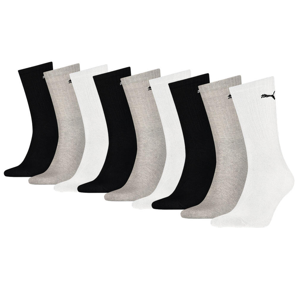 Puma - Chaussettes Courtes Unisexes Puma Noir/gris/blanc (lot De 9 Paires) - Chaussettes - Gris - 35/38 - Decathlon