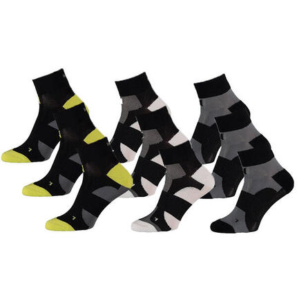 Xtreme Chaussettes de cyclisme Quarter 9 paires Multicolore Noir