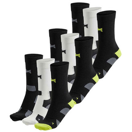 Xtreme Chaussettes de cyclisme Crew 9 paires Multicolore Noir