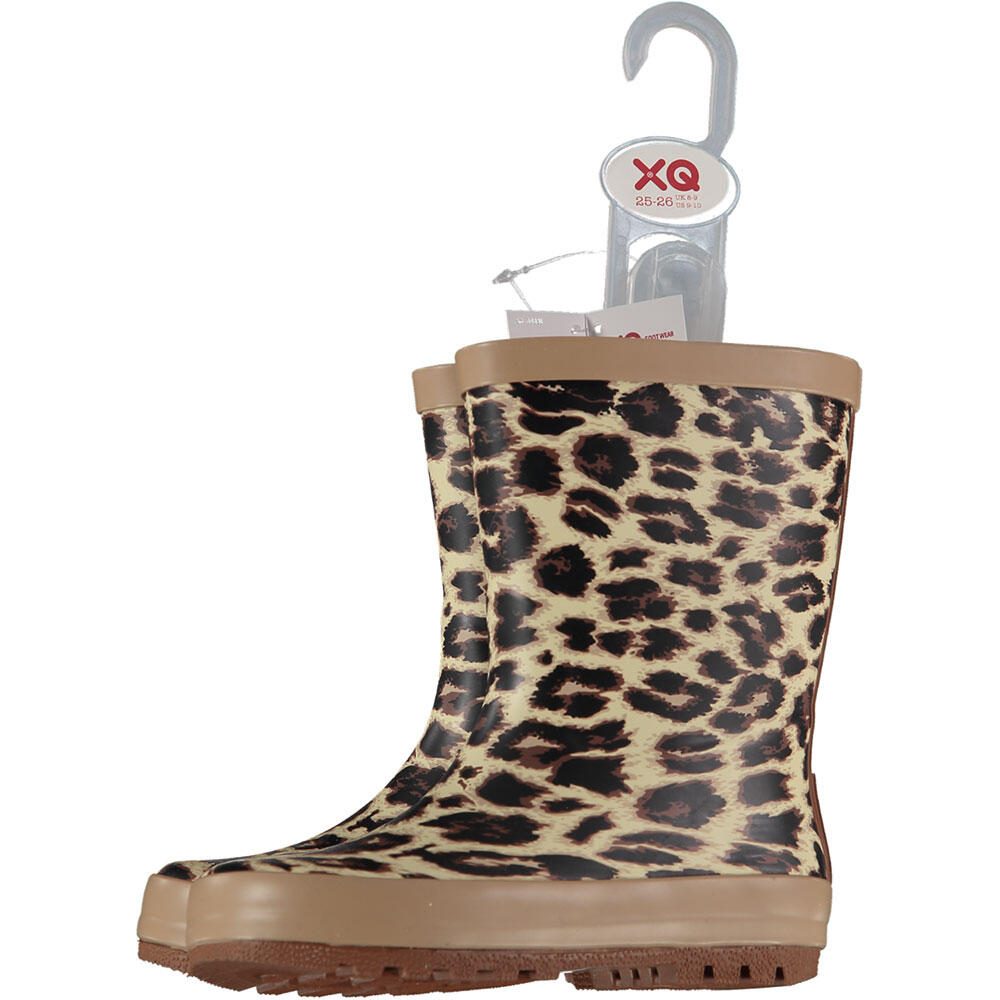 XQ Kinder Regenlaarzen Panterprint 4/4