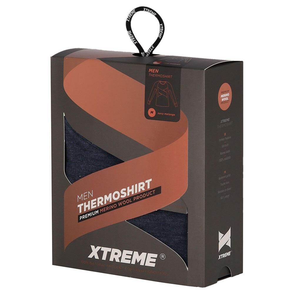 Xtreme Thermoshirt Heren Merino Wol Navy Melange 6/6
