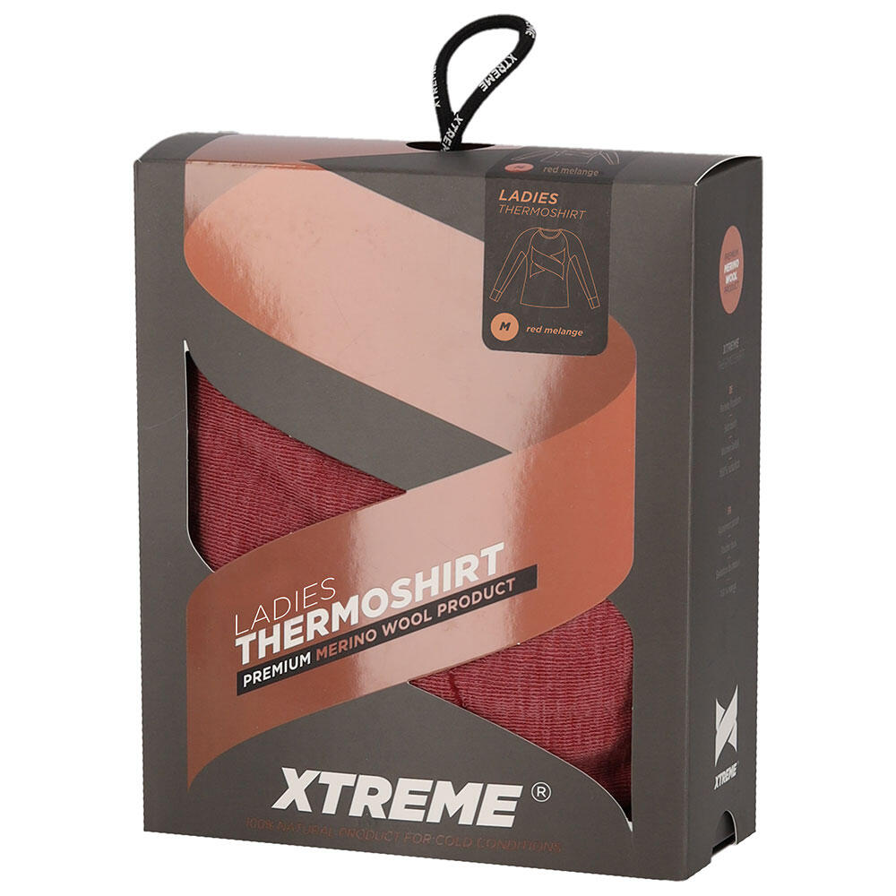 Xtreme Thermoshirt Dames Merino Wol Red Melange 6/6