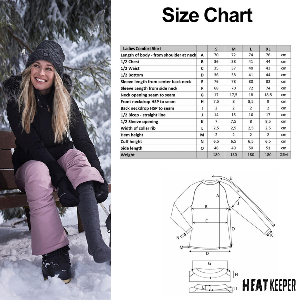Camiseta Térmica de Manga Larga para Mujer Heatkeeper Confort Antracita Melange 5/5