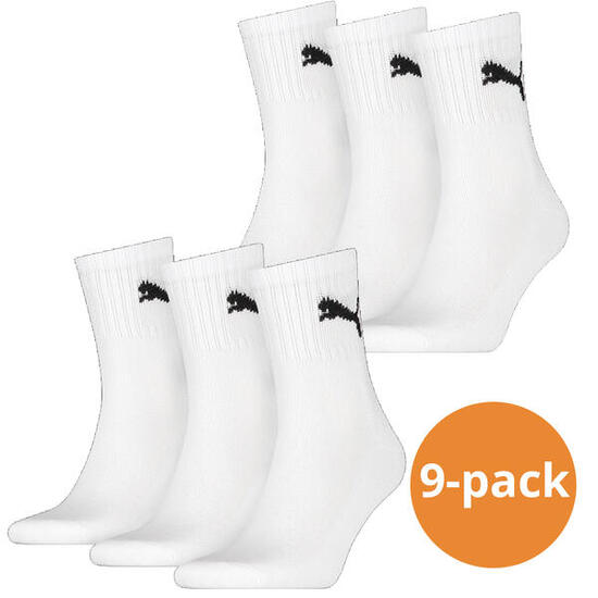 Chaussettes courtes unisexes PUMA Blanc (lot de 9 paires)