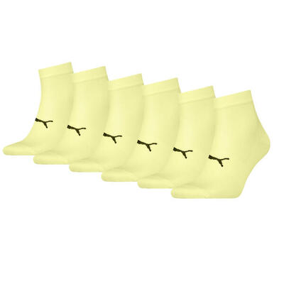 Puma sport quartersokken light 6-pack geel