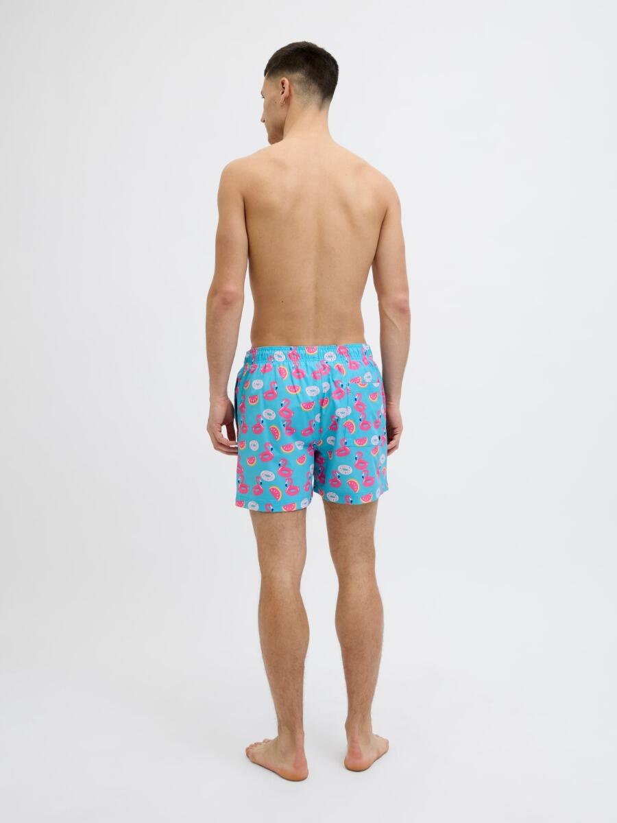 Short de bain homme JPSTMAUI Novelty AOP Scuba Blue 2/7