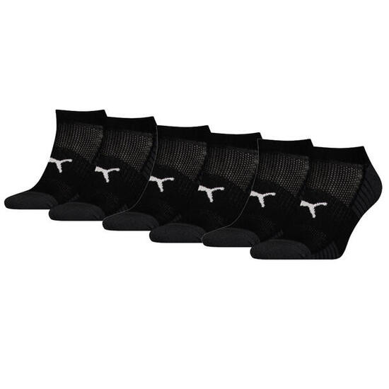 PUMA Sport gepolsterte Sneaker-Socken 6er-Pack Schwarz