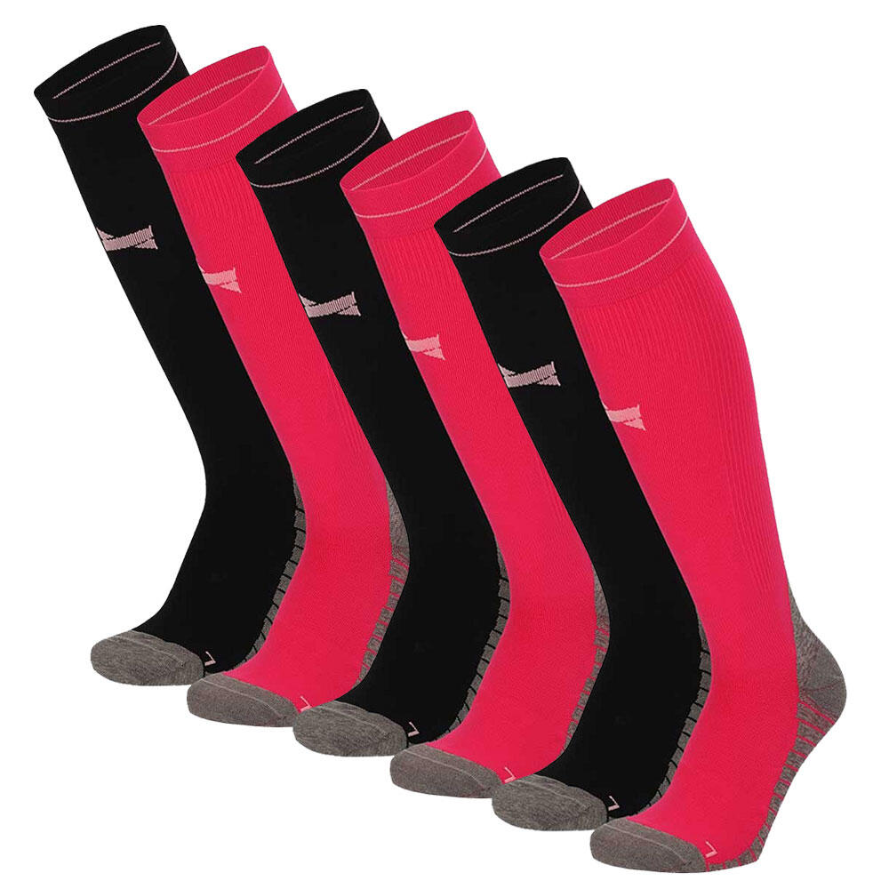 Xtreme Sockswear   - Xtreme Chaussettes De Compression De Course À Pied 6 Paires Multicolore Rose - Chaussettes De Compression - Rose - 35/38 - Decathlon