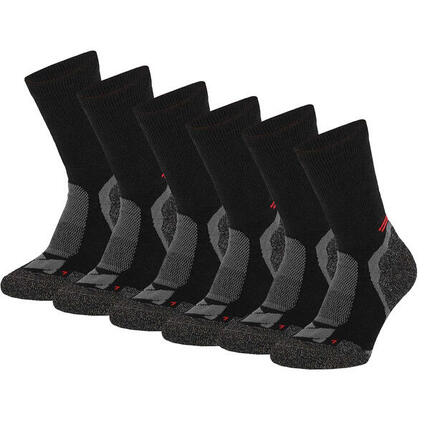 Chaussettes de randonnée Xtreme laine mérinos 6 paires Multi Noir