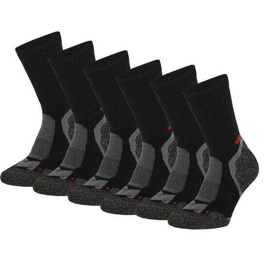 Chaussettes de randonnée Xtreme laine mérinos 6 paires Multi Noir