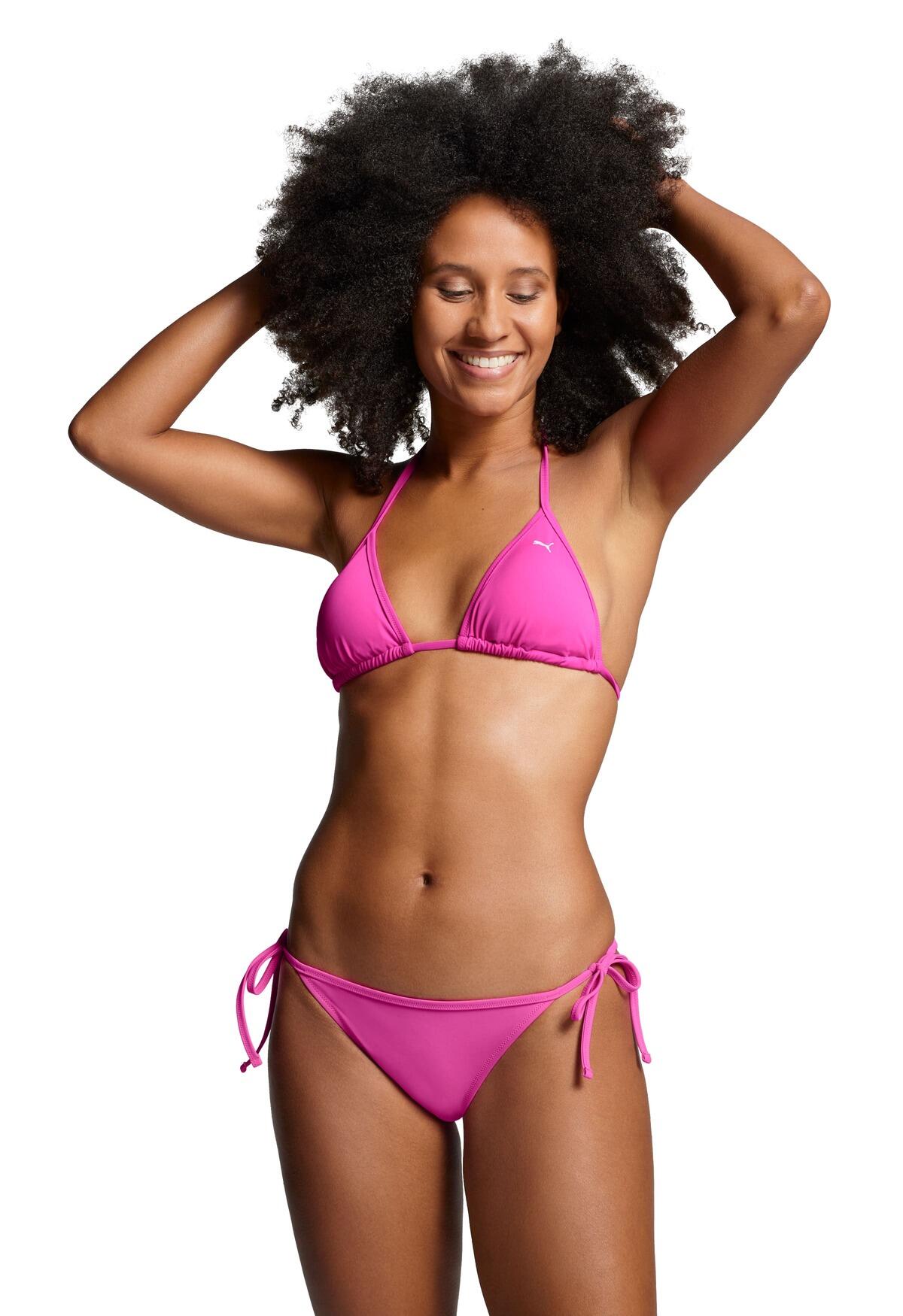 Bas de bikini avec liens à nouer pour femmes PUMA Neon Pink 1/6