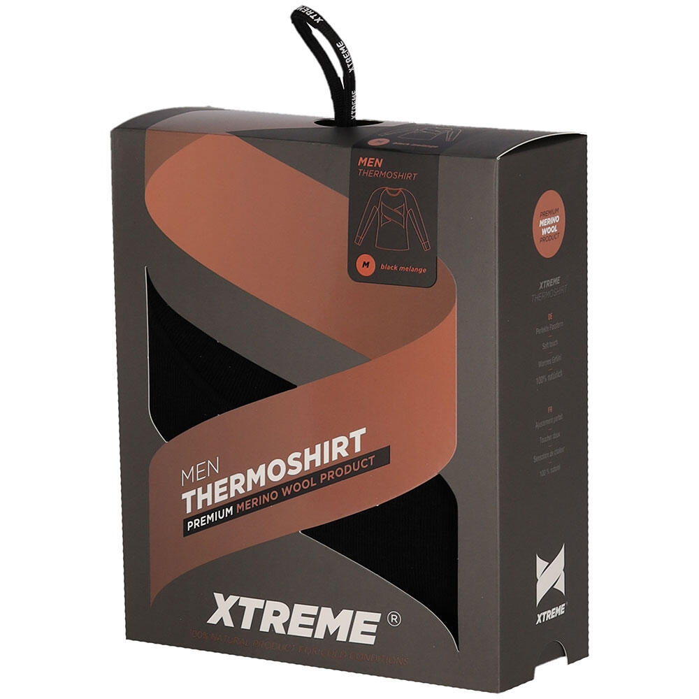T-shirt Thermique Cubus Laine Mérinos – Noir, Taille L, Manches Longues, Couche De Base Ski + Bonnet ULVANG Offert