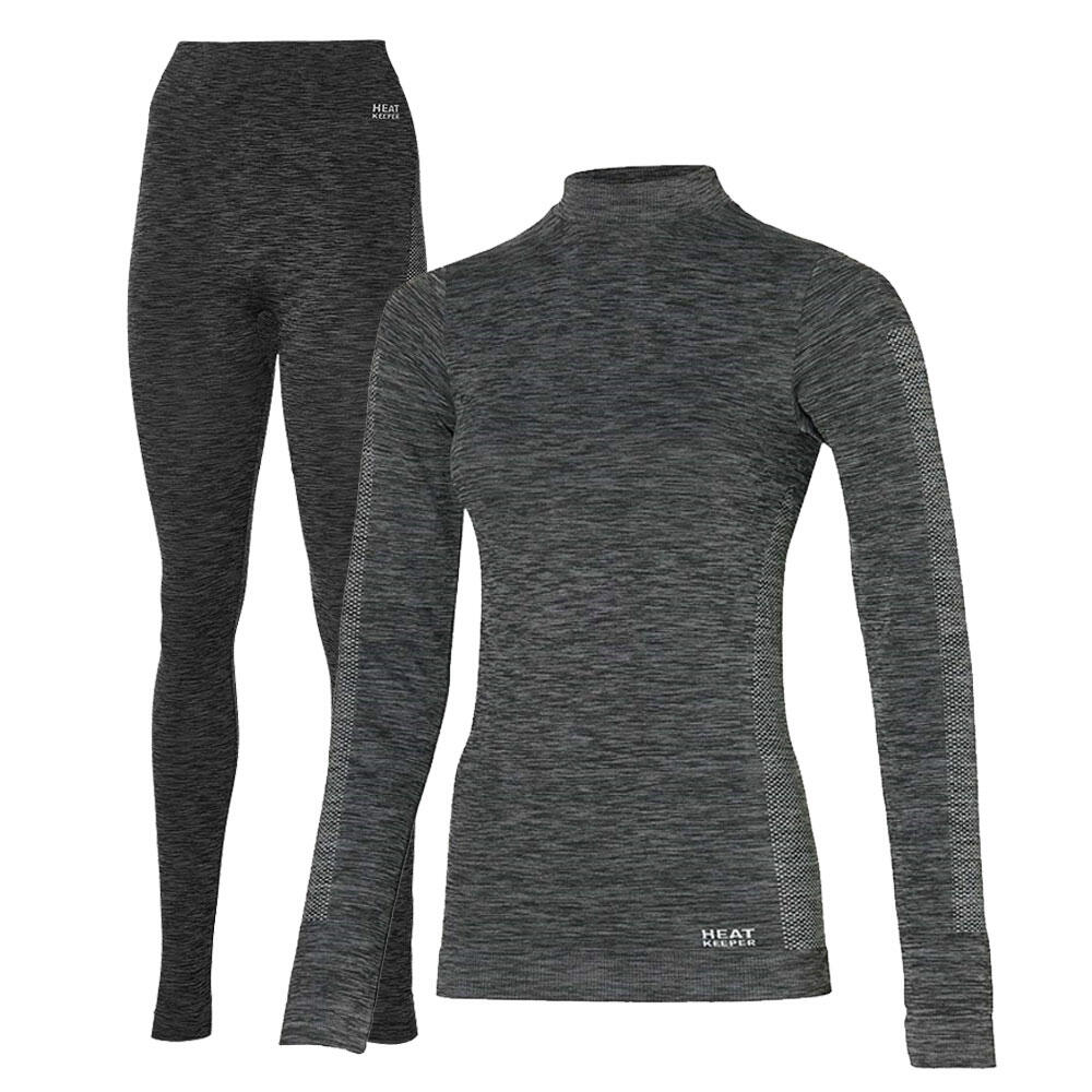 Heat Keeper - Heatkeeper Sous Vetement Thermique Ensemble Ski Femme Premium Noir - Sous Vêtement Haut - Noir - Petit - Decathlon