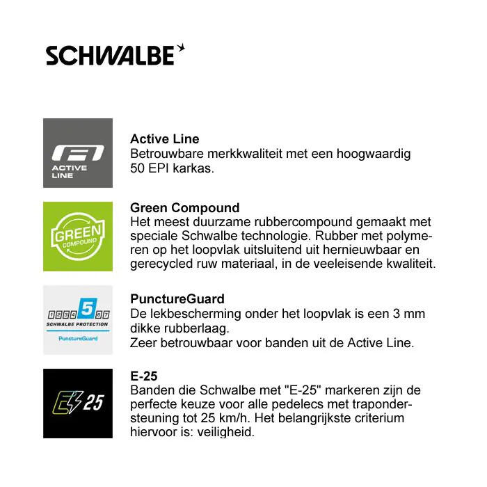 Starre band Schwalbe Delta Cruiser Plus 1/2 Hs431 ActiveN.Rã 4/5