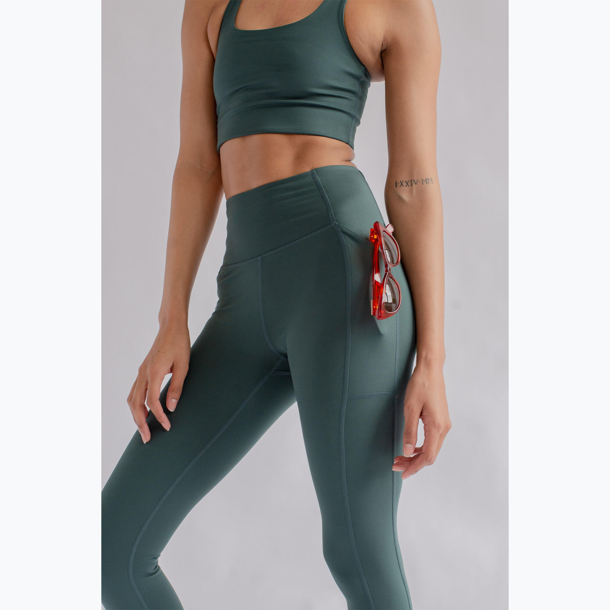 Legginsy wysoka talia 7/8 z kieszenią dla kobiet Girlfriend Collective 5/5